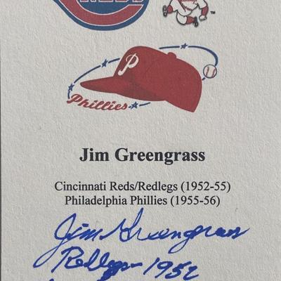 Jim Greengrass signed autograph card 