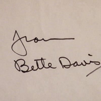 Bette Davis signature slip