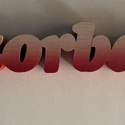 Arkansas Razorbacks wood block sign. 2x14 inches