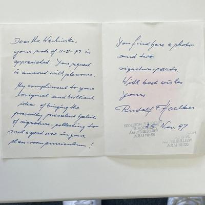 Space Flight Scientist Rudolf F. Hoelker signed letter