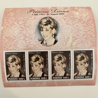 Romania Princess Diana commemorative stamp set