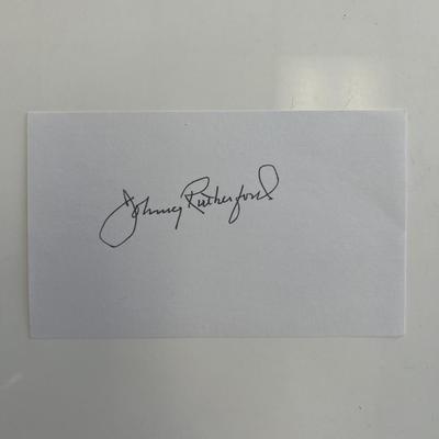 Indy Race Car driver Johnny Rutherford original signature
