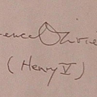 Laurence Olivier signature slip