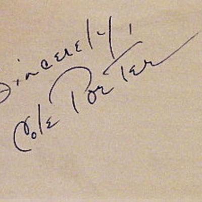 Cole Porter signature slip