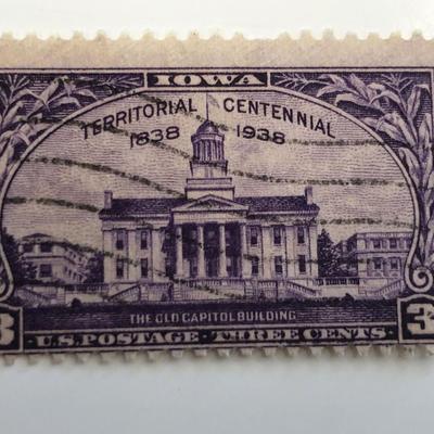 1938 3¢ Iowa Territory Centennial Stamp