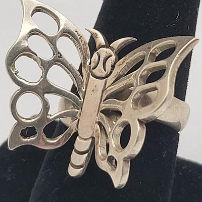 Two Silver Butterfly Rings
