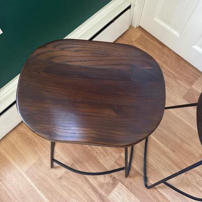 321 Pair of Wood and Metal Counter Stools