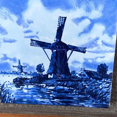 THREE Vintage Raised Mounted Hand Painted Tiles