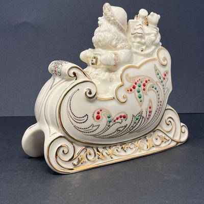 Lenox "Dash Away All" Santa in Sleigh Porcelain Sculpture