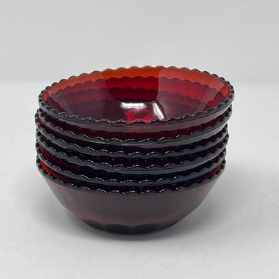 Ruby Red Bowl & Individual Serving Bowls
