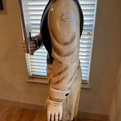 LARGER THAN DANIEL! GREAT WOODEN CARVED CHEF W/REMOVABLE CHALK BOARD