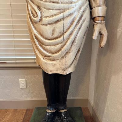 LARGER THAN DANIEL! GREAT WOODEN CARVED CHEF W/REMOVABLE CHALK BOARD
