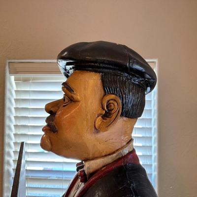 LARGER THAN DANIEL! GREAT WOODEN CARVED CHEF W/REMOVABLE CHALK BOARD