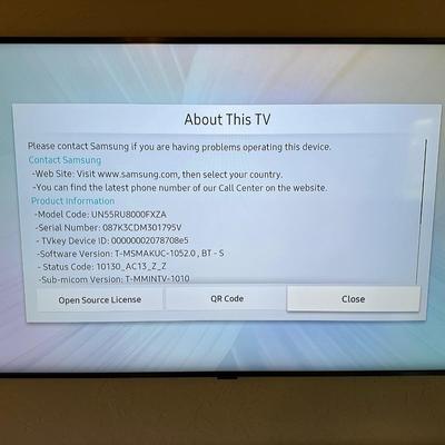 SAMSUNG 55" RU8000 SMART 4K UHD TV W/WALL MOUNT & REMOTE