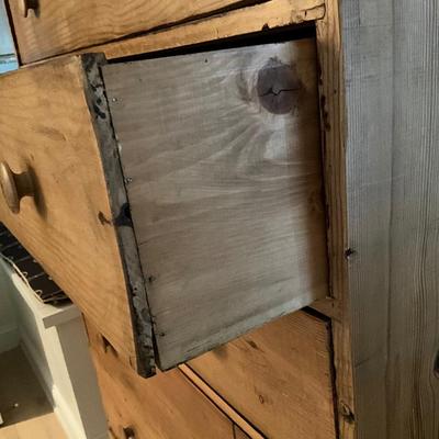 Vintage Tall Boy Pine Chest Of Drawers