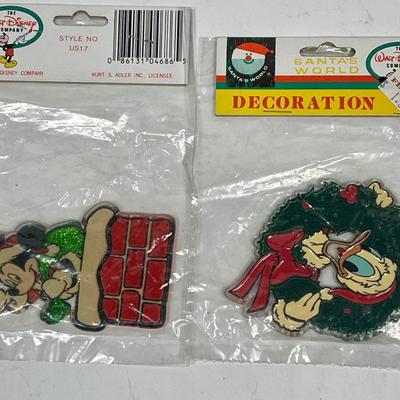 The Walt Disney Store NEW in pkg Christmas Ornaments Mickey Mouse & Donald Duck