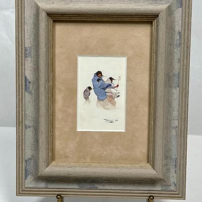 Artwork, framed print Native American artist Jerome Tiger stand included