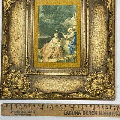Framed reproduction: La Leçon de musique (The Music Lesson) by Boucher, original created in 1749.