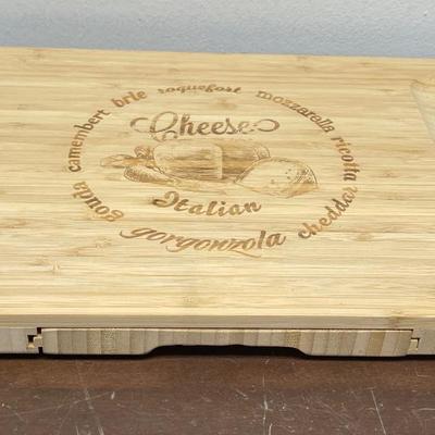 Bamboo Cutting Board with Cheese Cutlery Drawer
