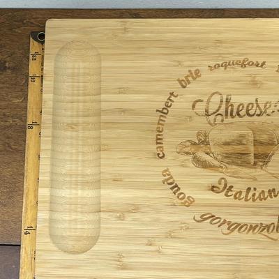 Bamboo Cutting Board with Cheese Cutlery Drawer