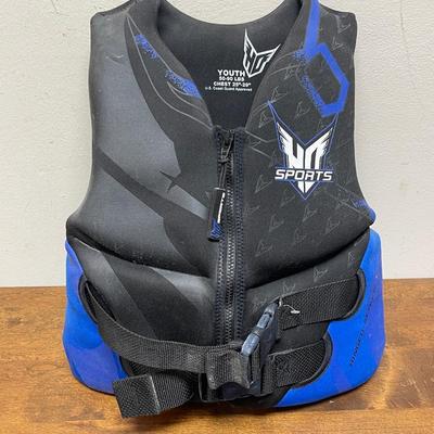 HO SPORTS Youth USCG Approved Boys Life Swimming Boating Vest 50-90 Lbs BlackBlue