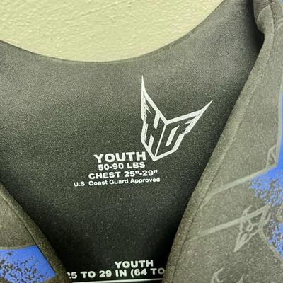 HO SPORTS Youth USCG Approved Boys Life Swimming Boating Vest 50-90 Lbs BlackBlue