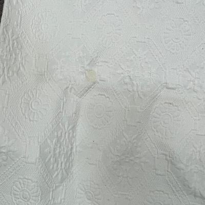 White Paisley Cotton Quilt 82" x 64"