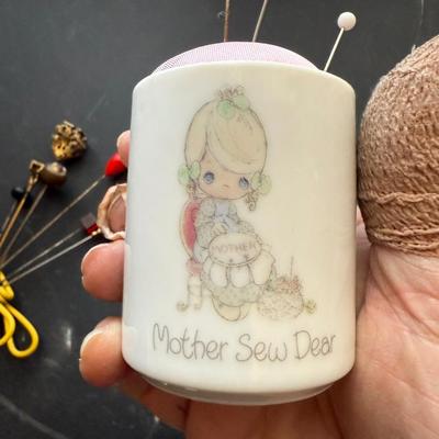 Hat pins/precious moments pin cushion/earrings