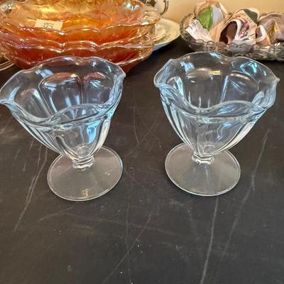 4 parfaits and candy dish