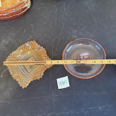 LE Smith heart dish & Indiana square glass