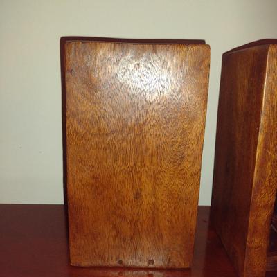 Vintage Carved Wooden Owl Design Bookends