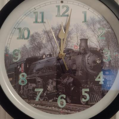 Train Theme Wall Clock with Sound- Battery Operated- In Working Condition
