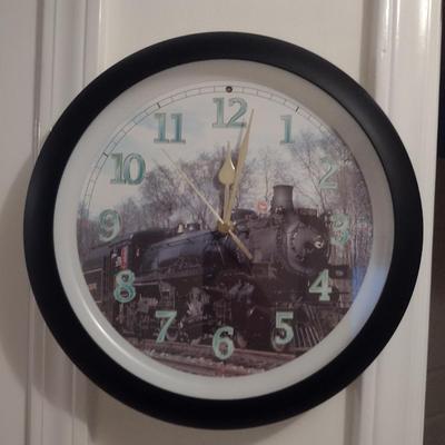 Train Theme Wall Clock with Sound- Battery Operated- In Working Condition