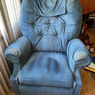 Blue recliner