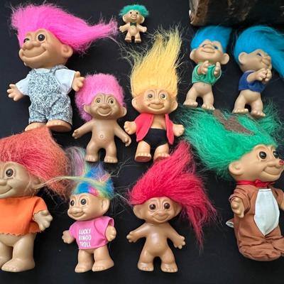 10 Vintage Troll dolls