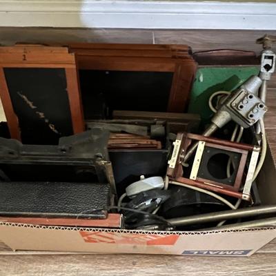 Box of Vintage Camera Parts