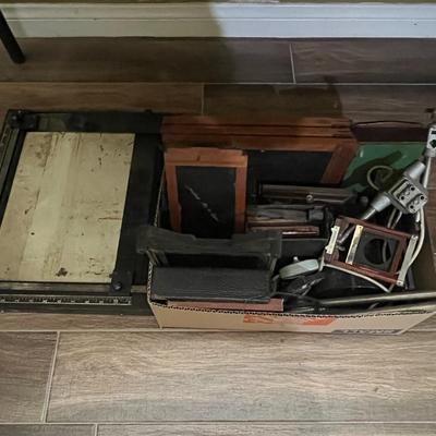 Box of Vintage Camera Parts