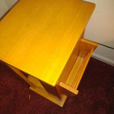 Wood Finish Side Table with Drawer