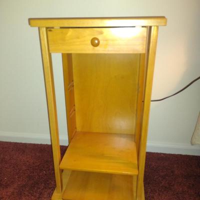 Wood Finish Side Table with Drawer