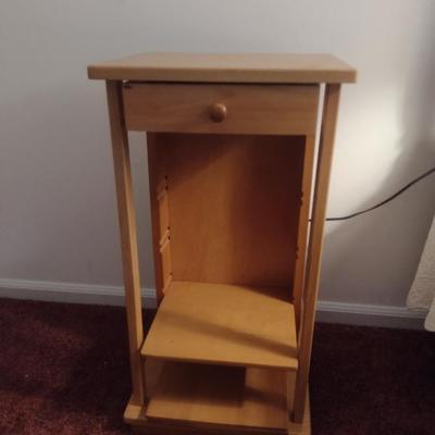 Wood Finish Side Table with Drawer