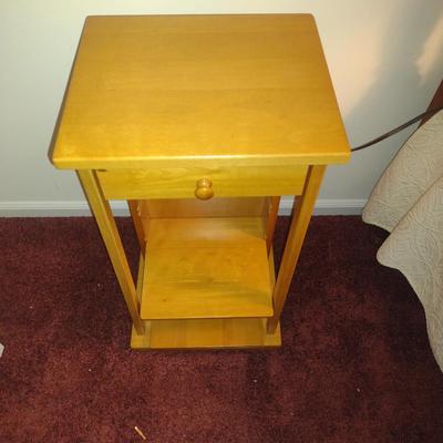 Wood Finish Side Table with Drawer