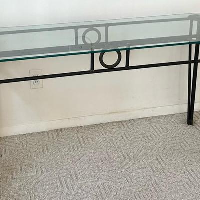 Black and Glass Table Metal Base