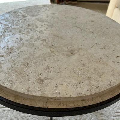 24 Round Stone Coctail Table.