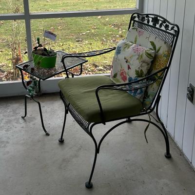 Patio Set - Green Metal 9 pieces total