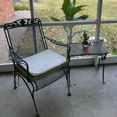 Patio Set - Green Metal 9 pieces total