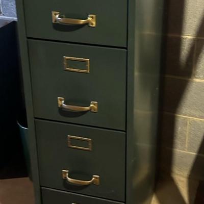 4 Drawer Green File Cabinet