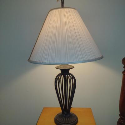 Metal Post Table Top Lamp with Shade- Approx 29 3/4" Tall