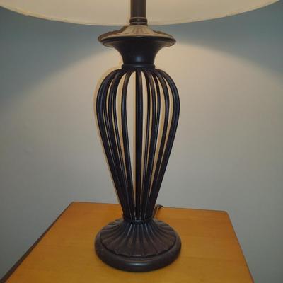 Metal Post Table Top Lamp with Shade- Approx 29 3/4" Tall