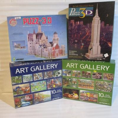 Vintage 3 D & Art Gallery Pre Owned Puzzles (See All Pictures)