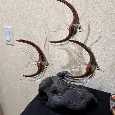 Blown Glass Fish Sculpture